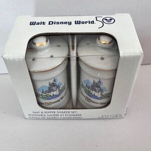 NIB Walt Disney World 50th Anniversary Salt & Pepper Shaker Set